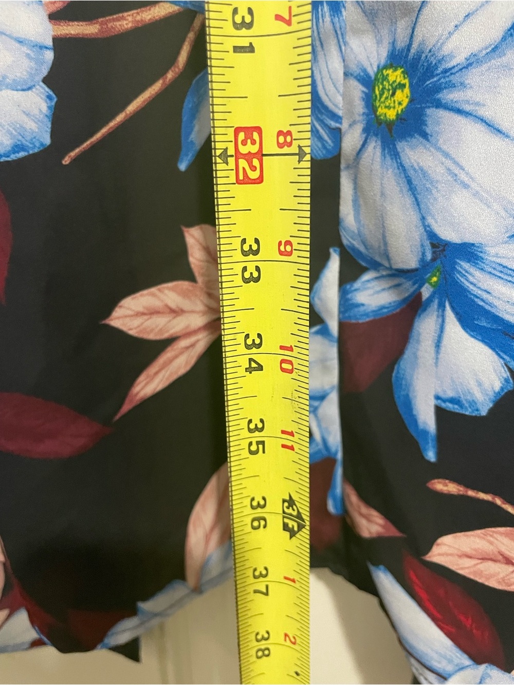 Liz Claiborne Black Tunic with Blue and Pink Floral Print - Picture 7 of 7